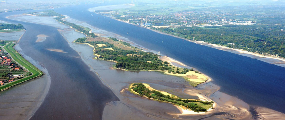 Luftaufnahme der wunderschönen Landschaft um Haselau