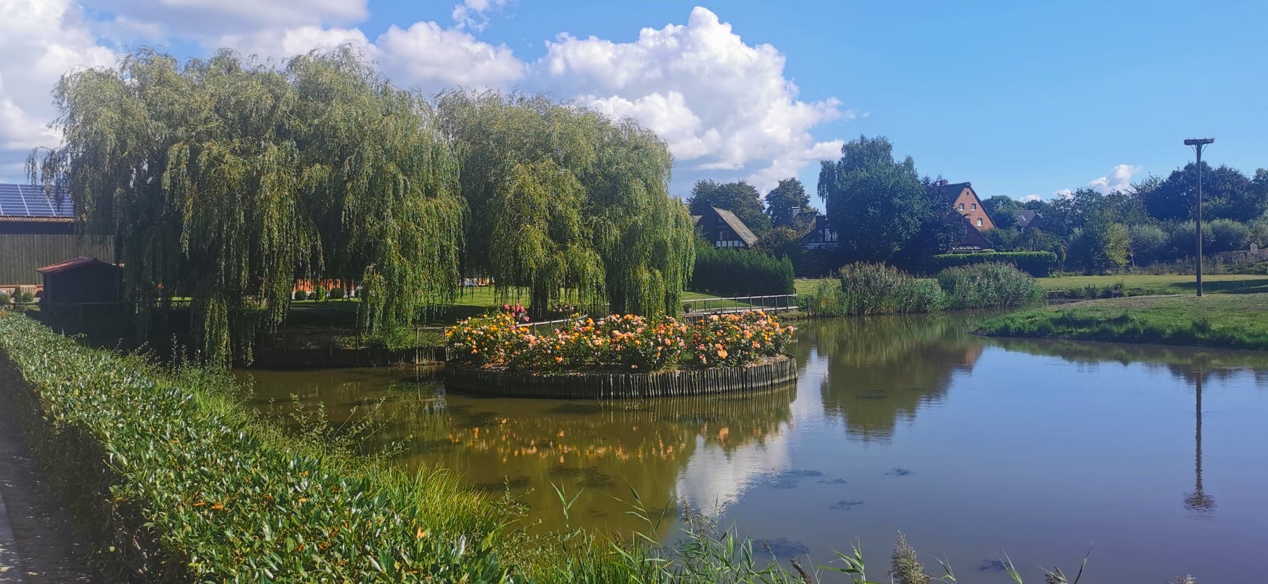 Malerischer Elbdeich mit Wanderwegen